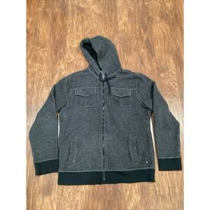 Tony Hawk Jacket Mens XXL Gray Full Zip Hooded Pockets Long Sleeve Distressed